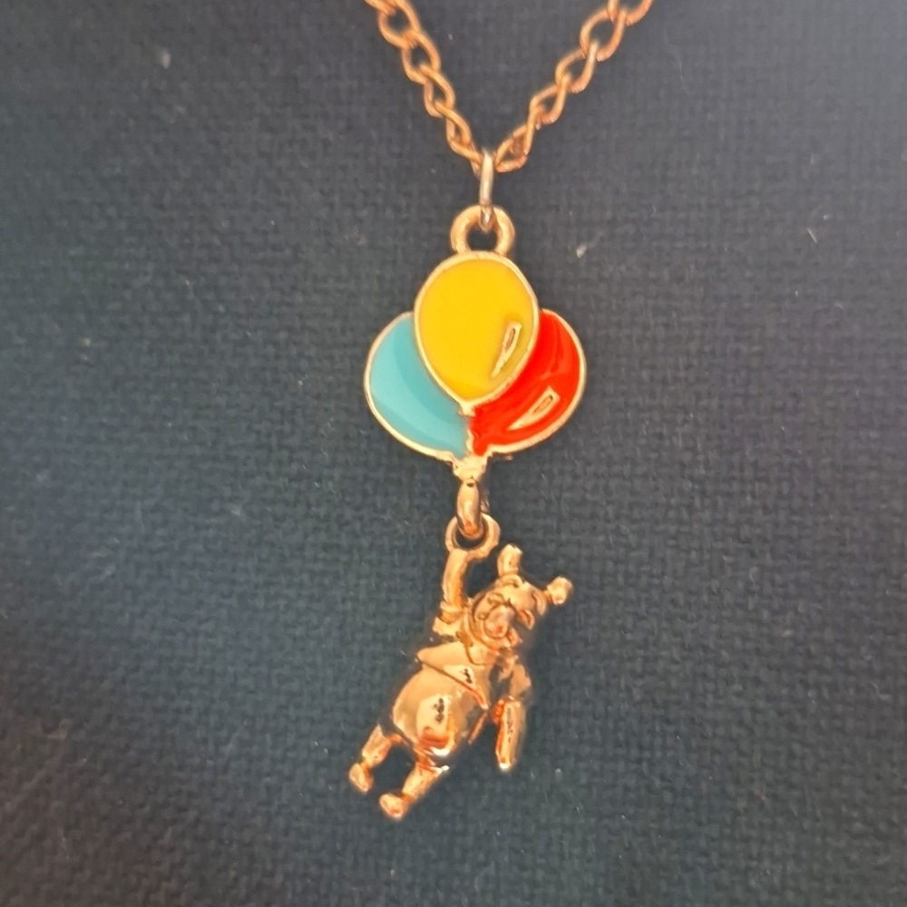DISNEY Winnie the Pooh Bear with Balloons Necklace